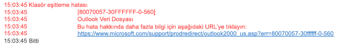 Eşitleme Sorunları Dosya Hatası 80070057-30FFFFFF-0-560