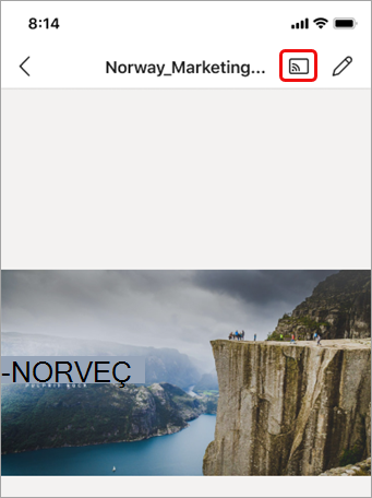 PowerPoint sunusunun üstündeki yayınlama simgesi
