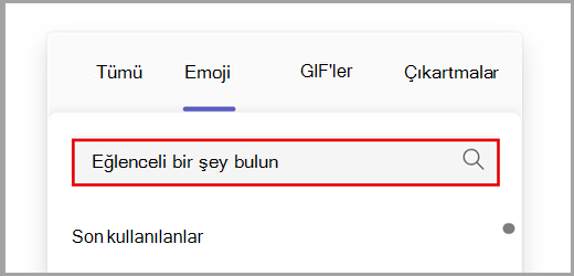 Tüm emoji seçeneklerini arayın.