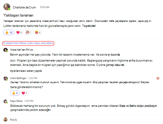 Daha fazla yanıt