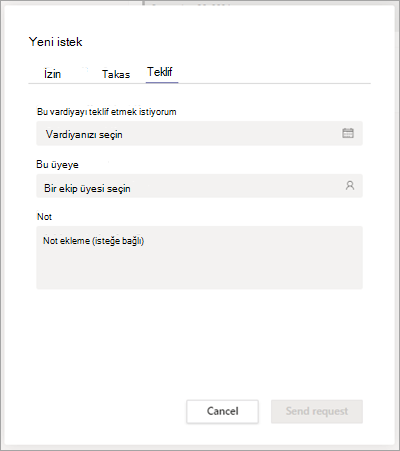 Vardiyalar'da ekip arkadaşına vardiya teklif edin.