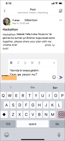 Tahmini metni kaldırma
