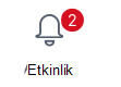 İki bildirimle birlikte Etkinlik düğmesi