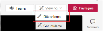 Microsoft Stream'da Düzenleme moduna geçmeyi gösteren ekran görüntüsü.