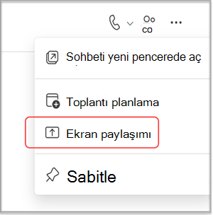 Ekranınızı MS Teams sohbetinde paylaşma