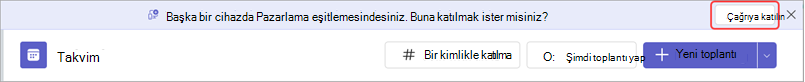 Toplantıya katılmaya yarayan düğmenin bulunduğu başlık iletisi