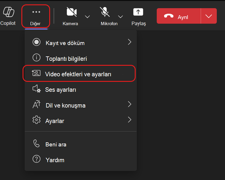 Avatarlar menü çubuğu, Daha fazla ...