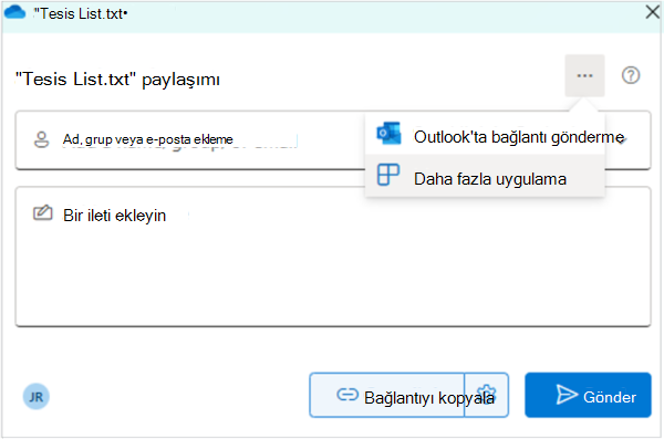 Screenshot of sharing filesfiles with an app