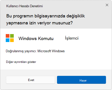 Screenshot of the UAC dialog box.