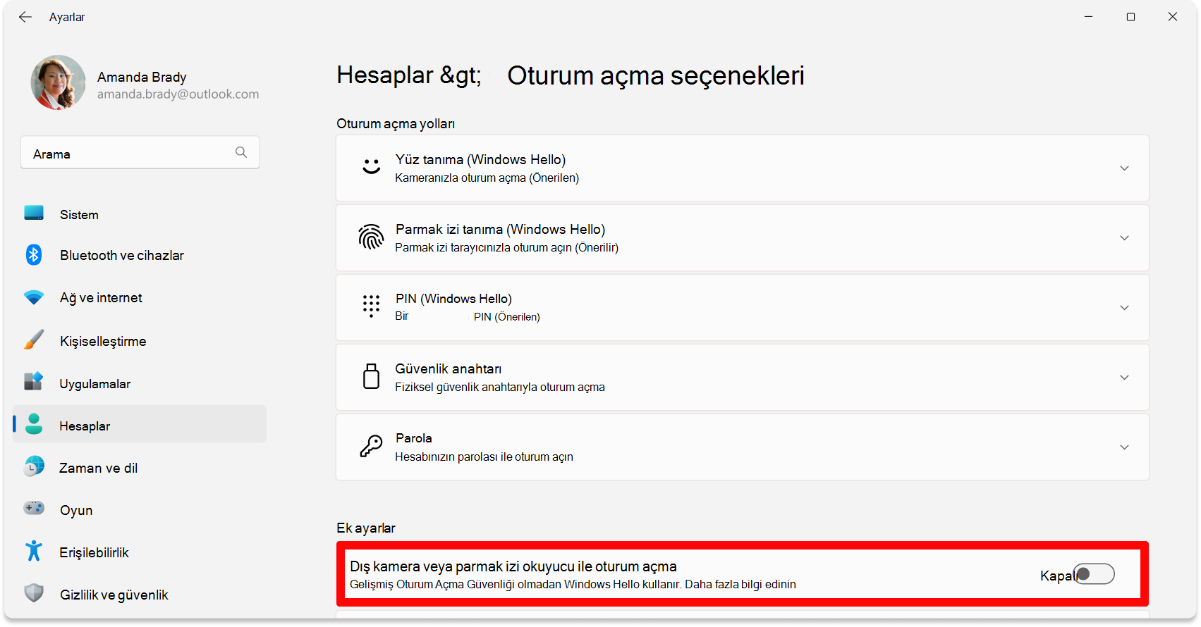 Screenshot of Settings - Disable ESS toggle.
