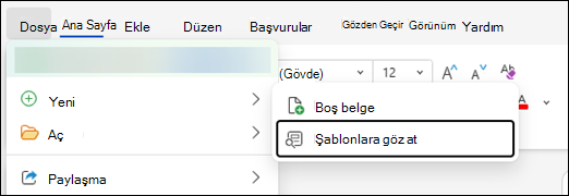 Şablonlara göz atın WordWeb için Word