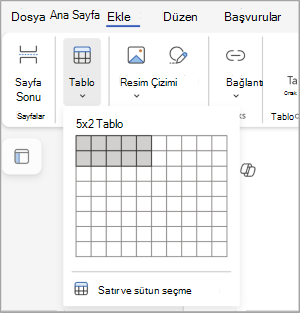Tablo ekleme