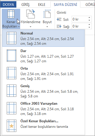 Word Web App Kenar Boşlukları galerisinin resmi