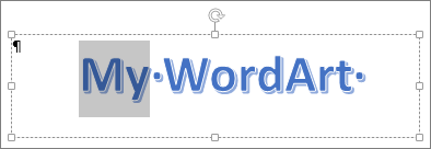 Kısmen seçili WordArt metni