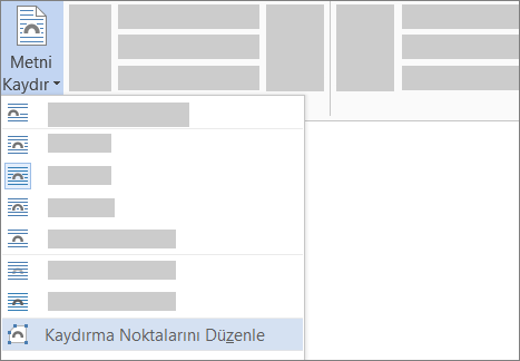 Şeritte Metni Kaydırma için Kaydırma Noktalarını Düzenle seçeneği