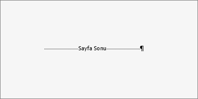 Bir sayfa sonu örneği gösterir.