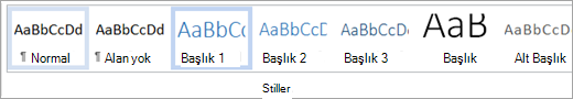 Stiller galerisinde vurgulanmış stil