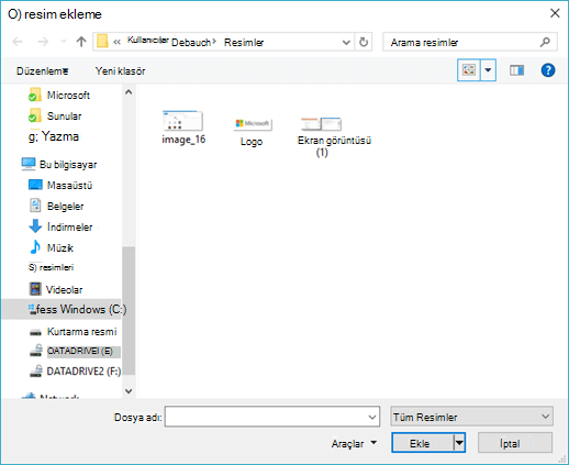 Word eklemek istediğiniz resmi seçin.