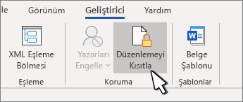 Düzenlemeyi kısıtla düğmesi