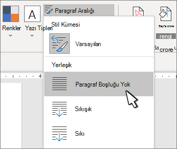 Belgede tek boşluk ayarlama