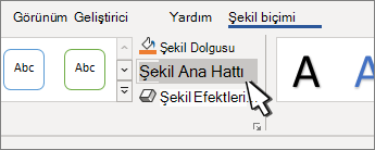 Şekil Anahattı düğmesi