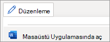 Düzenleme modu menüsü, Masaüstü Uygulamasında Aç komutu