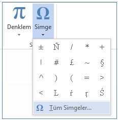 Simge menüsünde, Diğer Simgeler'e tıklayın.