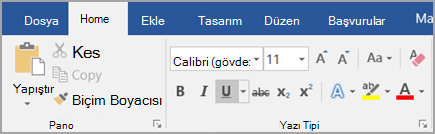 Altı Çizili'ye tıklayın