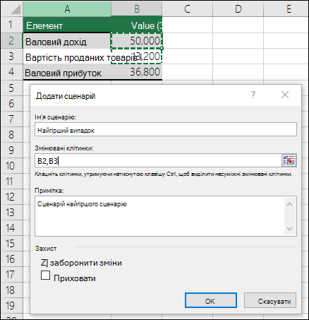 Налаштування песимістичного сценарію