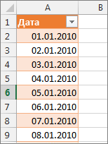 Стовпець дат у Power Pivot