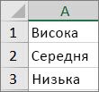 Створення списку зі значеннями від найбільшого до найменшого в діапазоні клітинок