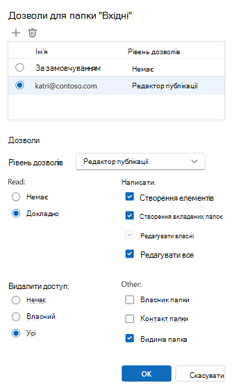 Дозволи для папки