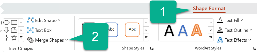 На вкладці Shape Format (Формат фігури) натисніть кнопку Merge Shapes (Об'єднати фігури).