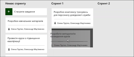 Переміщення завдання до спринту.