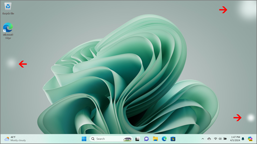 Яскраві білі плями на екрані Surface.