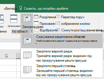 Скасування закріплення областей
