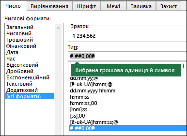 Функція TEXT – спеціальна грошова одиниця із символом