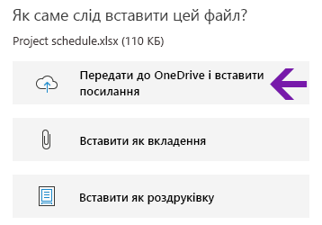 Параметри вставлення файлів у OneNote для Windows 10