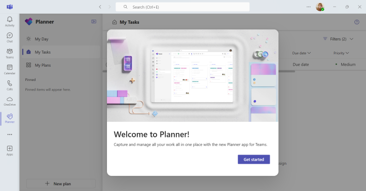 Знімок екрана: доступ до Planner в Teams.