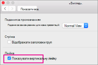 Відображати вертикальну лінійку