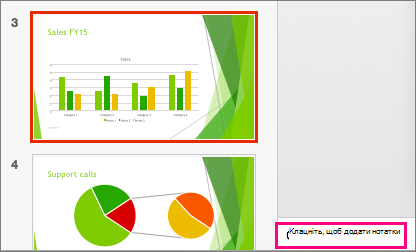 Область нотаток у PowerPoint 2016 для Mac