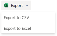Параметри експорту для списку SharePoint.