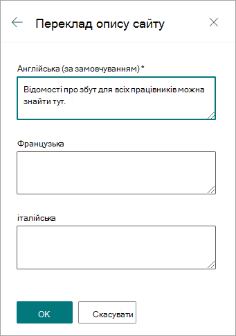 Переклад опису сайту