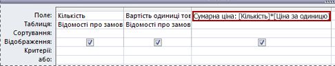 Використання виразу для створення обчислюваного поля в запиті.