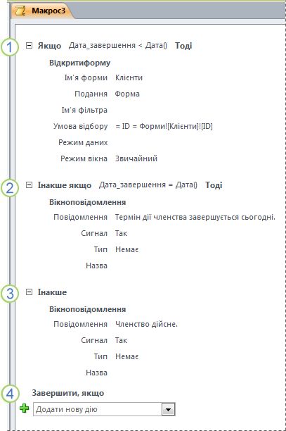 Макрос, який містить вираз ''Якщо'', ''Інакше якщо'' або ''Інакше''.