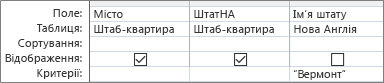 Сітка запиту, у якій відображається зв'язане значення поля підстановки