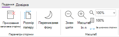 Група параметрів масштабування у OneNote для Windows.