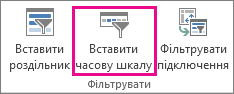 Кнопка ''Вставити часову шкалу'' на вкладці ''Аналізувати''