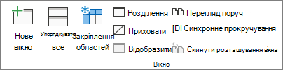 Група ''Вікно'' на вкладці ''Вигляд''