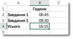 Підсумковий час виконання двох завдань